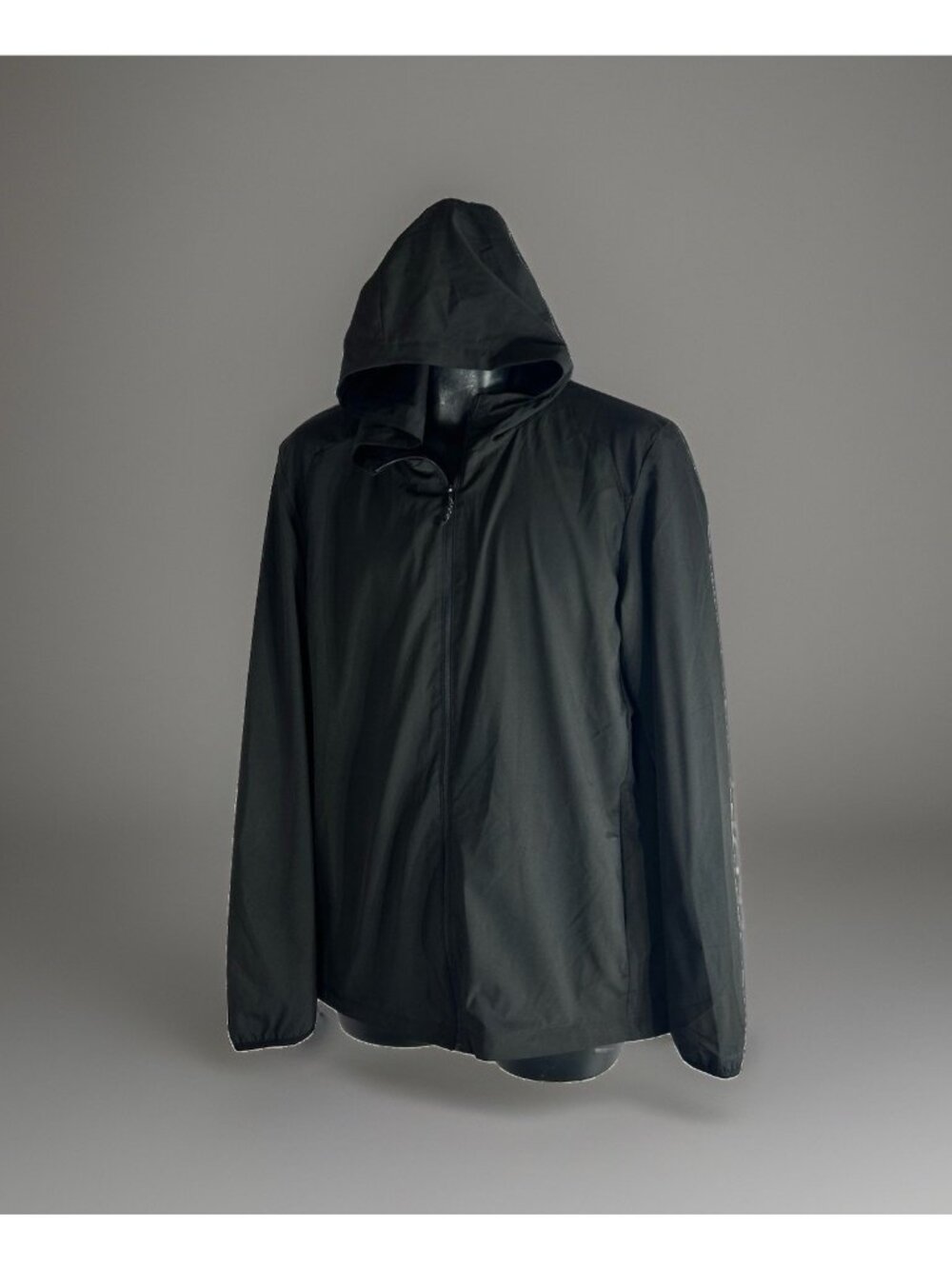 Unipro Quick-Dry Black Windbreaker Jacket Mens M 38/ 40 Lined Zip Up Hooded